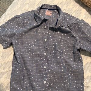 Cat & Jack Navy Polka Dot Button Down Shirt